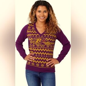 Women’s NFL team logo, V-neck sweater Baltimore ravens